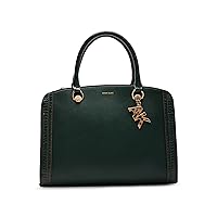 Anne Klein Trimmed Satchel, Evergreen/Evergreen Croco