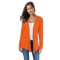 TownCat Cardigans for Women Loose Casual Long Sleeved Open Front Breathable Cardigans with Pockets