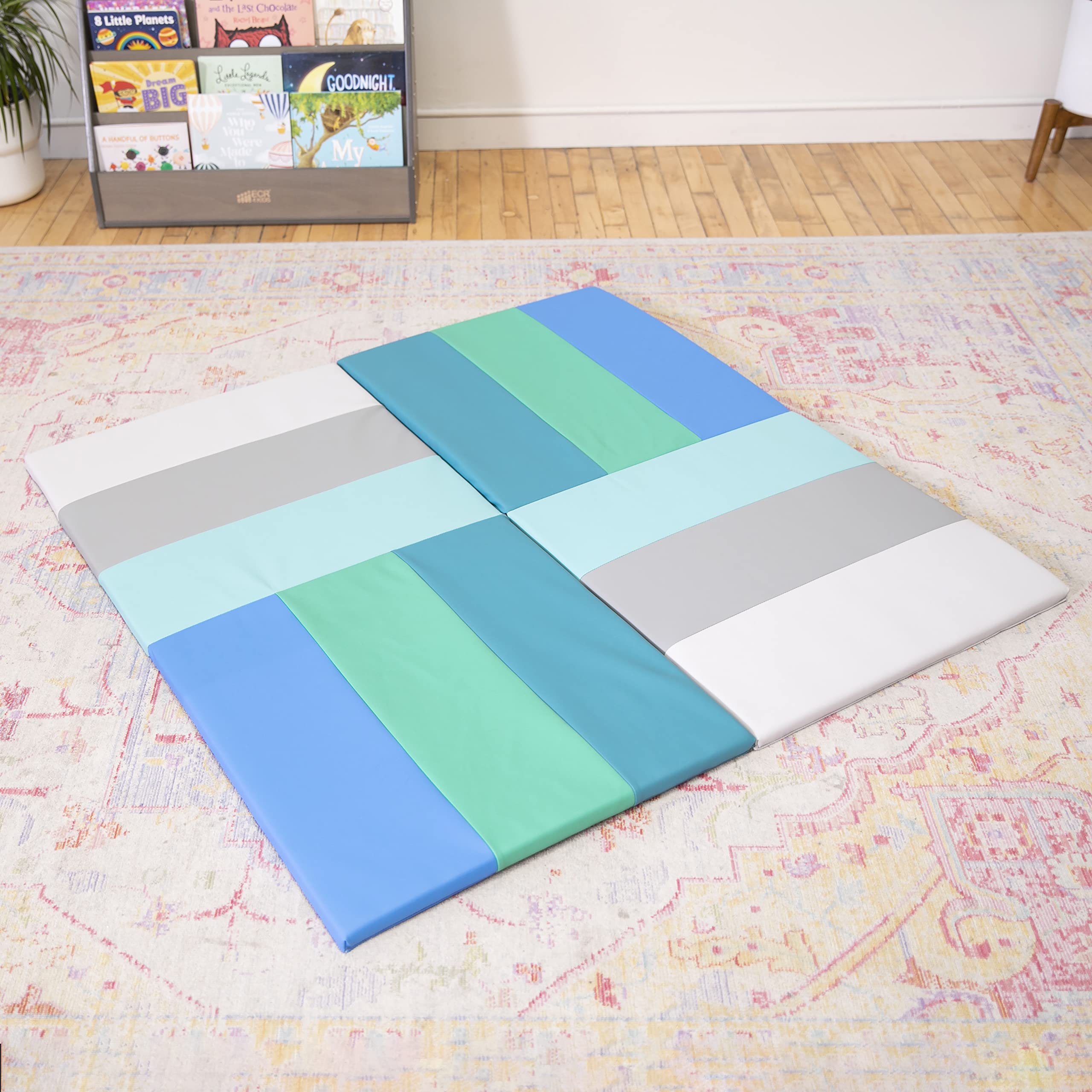 ECR4Kids SoftZone Turning Tiles Activity Mat, Folding Playmat, Contemporary