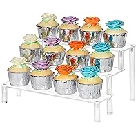 Display Shelf Cupcake Stand 3 Tier Desktop Perfume Organizer 12 * 6Inches Clear Acrylic Stand Cake Stands Dessert Table Display Set