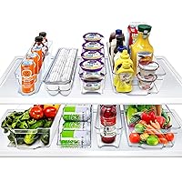 Sorbus Fridge Bins and Freezer Bins Refrigerator Organizer Stackable Food Storage Containers BPA-Free Drawer Organizers for Refrigerator Freezer and Pantry (Pack of 8)