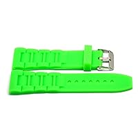 22MM NEON Green Soft Rubber Silicone Composite Sport Link Watch Band Strap FITS Fossil & Others