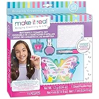 Make It Real: Butterfly Dreams Cosmetic Set - 11 Pieces, Tweens & Girls, Includes 6 Butterfly Hair Clips, Polish, Nail Stickers, 2 Lip Gloss & Instructions, Butterflies, Makeup & Beauty, Kids Ages 8+