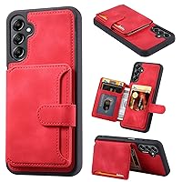 ZORSOME for Samsung Galaxy A14 5G Wallet Case, Shockproof Leather Wallet Case with Card Holder for Samsung Galaxy A14 5G [RFID Blocking][Card Slot],Red