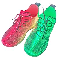 Fiber Optic LED Shoes for Women Men Light Up Sneakers for Adult USB Charging Flashing Luminous Trainers Shoes