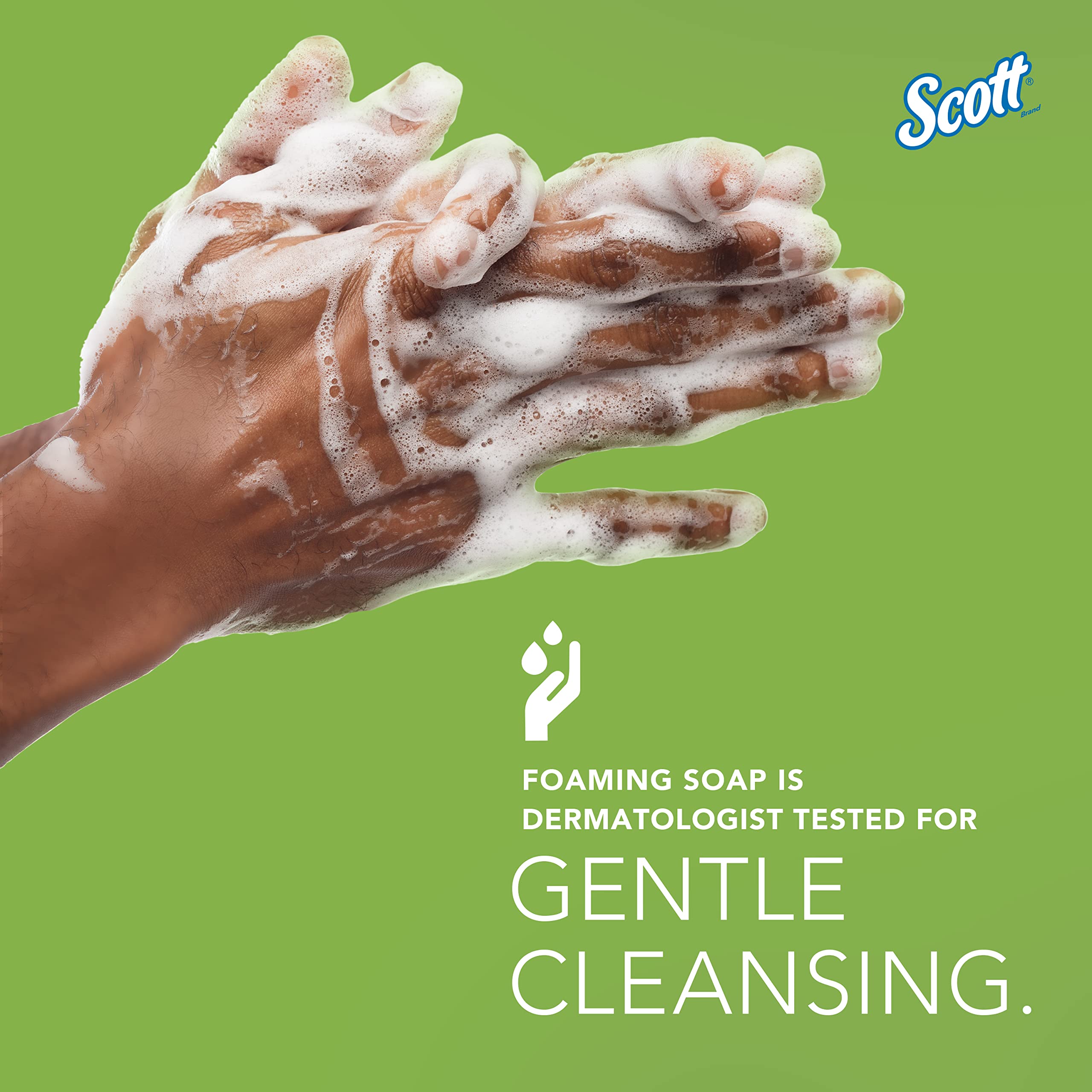 Scott® Green Certified Foam Hand Soap (91591), 1.2 L Clear, Unscented Hand Soap Refills for KC Professional™ ICON™ and Scott® Pro™ Automatic Dispensers, Ecologo, NSF E-1 Rated (2 Bottles/Case)