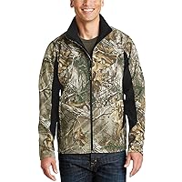 Mens Full-Zip Water & Wind Resistance Jackets Camouflage Colorblock Soft Shell
