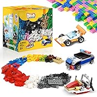 EP EXERCISE N PLAY Bulk Brick Kit (557 PCS) Builds Police Car, Yacht, Racing Wheels, Accessory Bricks,Classic Colors-Compatible with All Major Brands,Birthday and Christmas Educational Gift for Kids