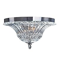 FM1002-CHR 2 Light Glass Ceiling Light Glacier Petal Flushmount, Chrome