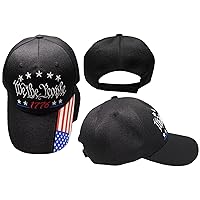 We The People 1776 Black USA Flag On Bill 100% Acrylic Adjustable Embroidered Cap Hat