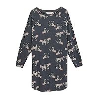 Marks & Spencer Women's Loungewear Cotton Rich Zebra Print Long Sleeve Nightshirt