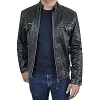 Leather Jackets for Men Fashion - Quilted Shoulders Mens Leather Jacket