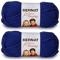 Bernat 2-Pack - Softee Chunky Yarn, Royal Blue, Single Ball