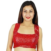 Dense Bollywood Choli Women Wear Red Blouse Crop-Top Ethnic