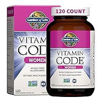 Garden of Life Women's Multivitamin, Vegetarian, Whole Food, Iron, Folate, Probiotics, 120 Capsules