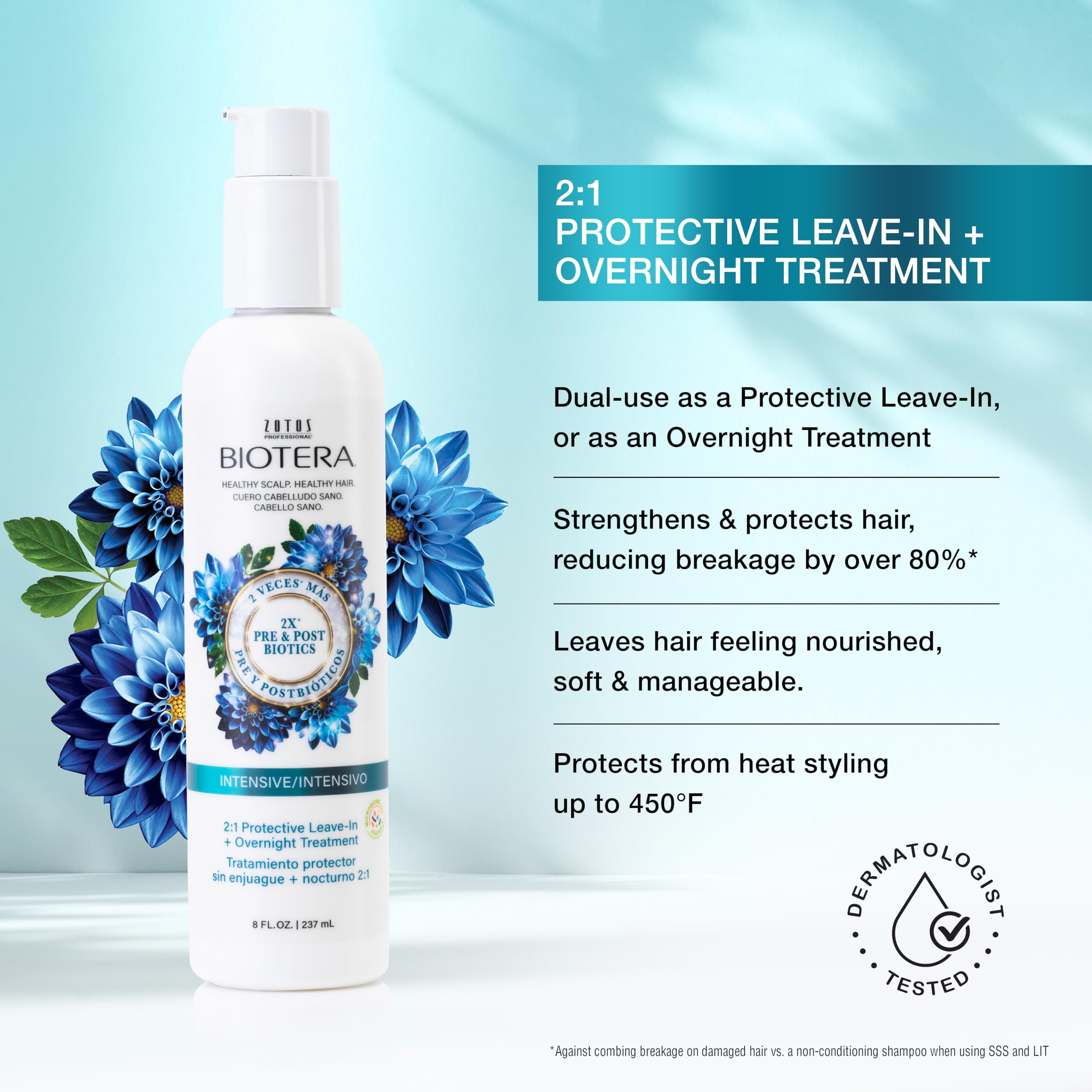 Biotera Intensives 2:1 Protective Leave-In + Overnight Treatment | Vegan & Cruelty Free | Paraben & Sulfate Free | Color-Safe | 8 Fl Oz