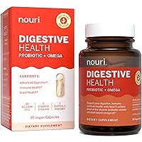Digestive Health Probiotic and Omega Oil, Probiotics for Digestive Health, for Men and Women, Take Daily - 30 Day Supply