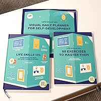 Life Skills For Teens. Gift Set: Book and Workbook, And FREE Planner. Fun Visual Growth Visual Collection That Helps Teens Develop Life Skills