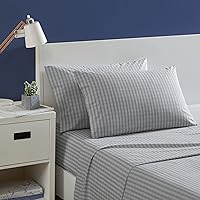 Nautica - Twin XL Sheets, Cotton Percale Bedding Set, Casual Home Decor (Michael Plaid Grey, Twin XL)
