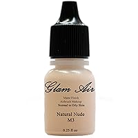 Glam Air Airbrush Makeup Matte Foundation Water-based Makeup (0.25 Oz.) (Ideal for Normal to Oily Skin)(choose Your Color From the Drop Down Menu) (M3 Natural Nude)