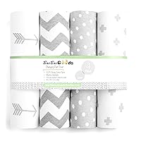 Premium Baby Changing Pad Covers 4 Pack – Boy or Girl Changing Pad Cover – Pure Jersey Machine Washable Grey and White Changing Table Cover – Diaper Changing Pad Cover Sheets