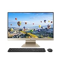 ASUS AiO 27” All-in-One Desktop Computer, AMD Ryan 7 5700U, 27” LED-Backlit Touchscreen Display with NanoEdge Bezel, 16GB DDR4 RAM, 512GB PCIe SSD, Wired Keyboard and Mouse, Black, Windows 11 Home