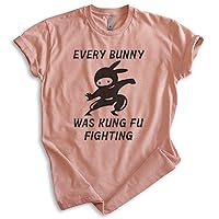 Every Bunny was Fung Fu Fighting Shirt, Unisex Women's Men's Shirt, Easter Rabbit Bunny Shirt, Ninja Shirt