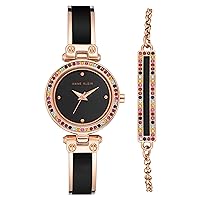 Anne Klein Women's Premium Crystal Accented Bangle Watch and Bracelet Set, AK/3974