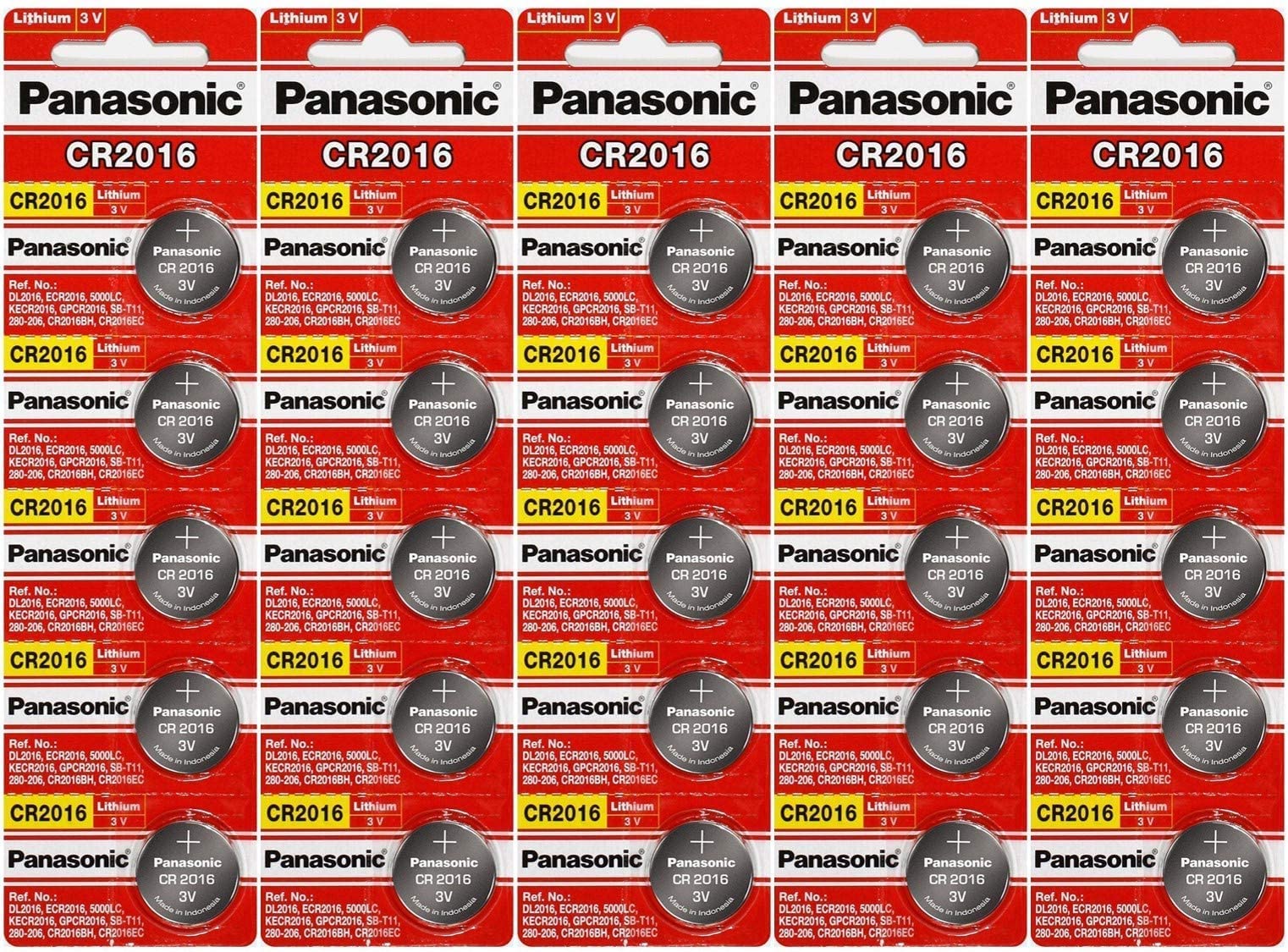 Panasonic CR2016 3V Lithium Coin Battery (Pack of 25)