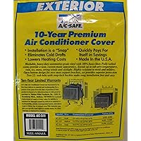 A/C Safe Small Fleece-Lined Vinyl Exterior Cover Window Air Conditioners in the 5,000-8,000 BTU Range to Eliminate Cold Winter Draft, Neutral color