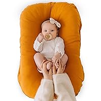 Max&So Baby Lounger Cover for Newborn - Infant Lounger Pillow Cover with Removable, Snug-Fitting Design - Ultra-Soft Cotton Cover for Newborn Lounger Pillow - Baby Nest Cover - Turmeric- Cover Only