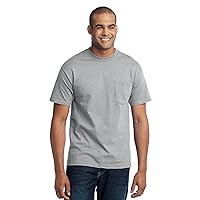 PORT AND COMPANY 50/50 Cotton/Poly Tshirt with Pocket (PC55P)