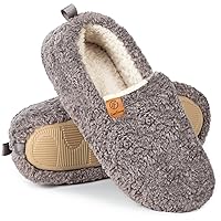 EverFoams Women’s Soft Curly Full Slippers Memory Foam Lightweight House Shoes Cozy Loafer with Polar Fleece Lining