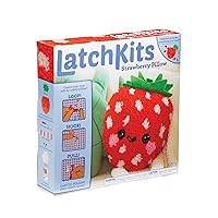 Strawberry Pillow - Easy DIY Latch Hook Crafting Kit Comes with Everything Included in Box, for Kids and Girls Ages 6, 7, 8, 9, or 10 and Up