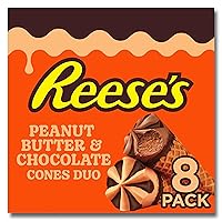 Klondike Frozen Dairy Dessert Cone for a Delicious Frozen Dessert Reese's Peanut Butter and Reese's Chocolate Made With No Artificial Growth Hormones 3.75 fl oz 8 Count