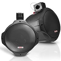 Pyle 6.5 Inch Dual Marine Speakers -2 Way IP44 Waterproof, Weather Resistant Outdoor Audio Stereo Sound System with 200 Watt Power and Poly Mica Cone and Butyl Rubber Surround -1Pair - PLMRB65 (Black)