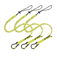 BearTOOLS New Yellow Screw Lock Safety Lanyard 3 Foot Tough Tether, Captive Eye Carabiner, Adjustable Loop End, Ultra-Durable