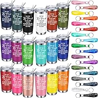 36 Pcs Thank You Gifts for Employee Teacher 20oz Tumblers with Keychains Coworker Appreciation Gifts for Women Travel Water Tumbler Silicone Keychain for Graduation Gifts (May You Be Proud)