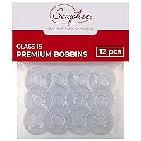 12pcs Bobbins fits Singer Sewing Machine - Class 15 Plastic Bobbins, 81348