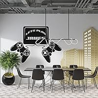 Let's Play Gamer Personalized Player Name Decal with Joysticks - Boys Room Wall Decor - Design Your own Player Sticker - Various Sizes and Colors 46x65