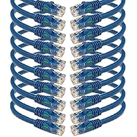 iMBAPrice 1' Cat5e Network Ethernet Patch Cable, 10 Pack, Blue (IMBA-CAT5-01BL-10PK)