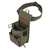 Triumph Rip-Stop Double Compartment Shell Bag & 52 inch Waist Belt, Holds 50 Empty Hulls, Olive Green