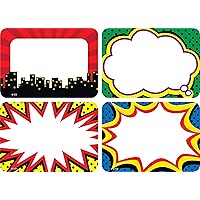 Teacher Created Resources Superhero Name Tags/Labels, Multi-Pack (5587), 3-1/2 x 2-1/2 in,Multicolor.
