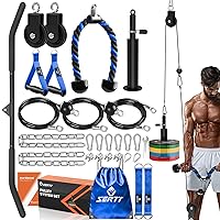 Home Gym Pulley System, Tricep Workout Pulley System for LAT Pulldown, Biceps Curl, Triceps, Shoulders, Back, Forearm Workout, Weight Cable Pulley System for Squat Rack, Garage