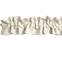 Faux Burlap Sleeve Topper Window Valance Top Bottom Ruffle Home Décor Bedroom Nursery Kitchen Window (58