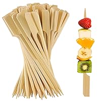 [300 Pcs] Bamboo Wooden Skewers for Appetizers - 4.7 Inch Toothpicks for Appetizers,BBQ,Fruit,Kabobs,Sandwich,Snacks,Picks for Cocktail