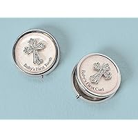 64655 Set of 2 Enamelled Round Boxes Tooth and Baby's First Curl