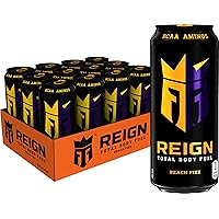 Reign Total Body Fuel, Peach Fizz, Fitness & Performance Drink, 16 Oz (Pack of 12)
