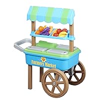 American Plastic Toys My Very Own Farmers Market Cart with 20 Accessories 23.75