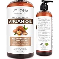 velona Argan Oil - 16 oz | Morocco Oil | Stimulate Hair Growth, Skin, Body and Face Care | Nails Protector | Unrefined, Cold Pressed | Cap Kit…